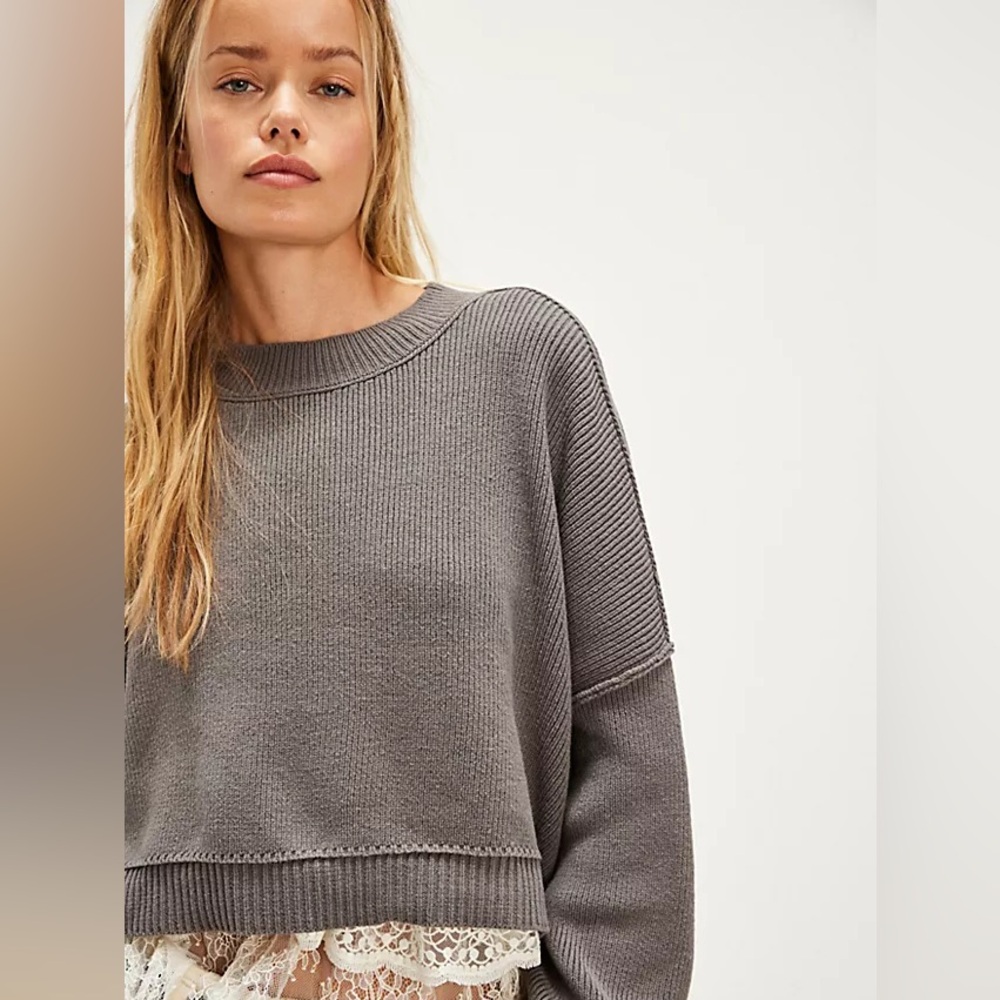 Free People Easy Street Crop Pullover